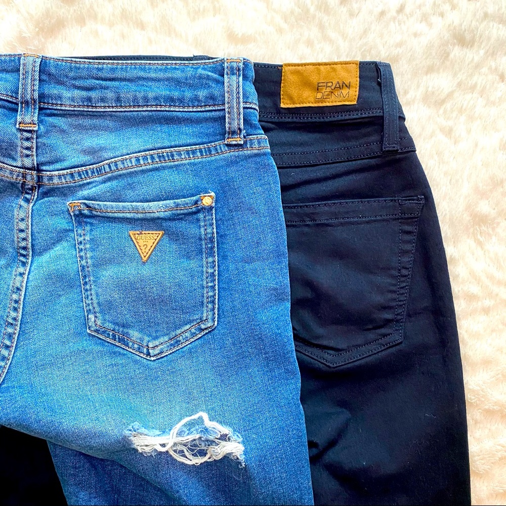 Fran Denim Dark Jeans +Guess Stretchy Denim Shorts